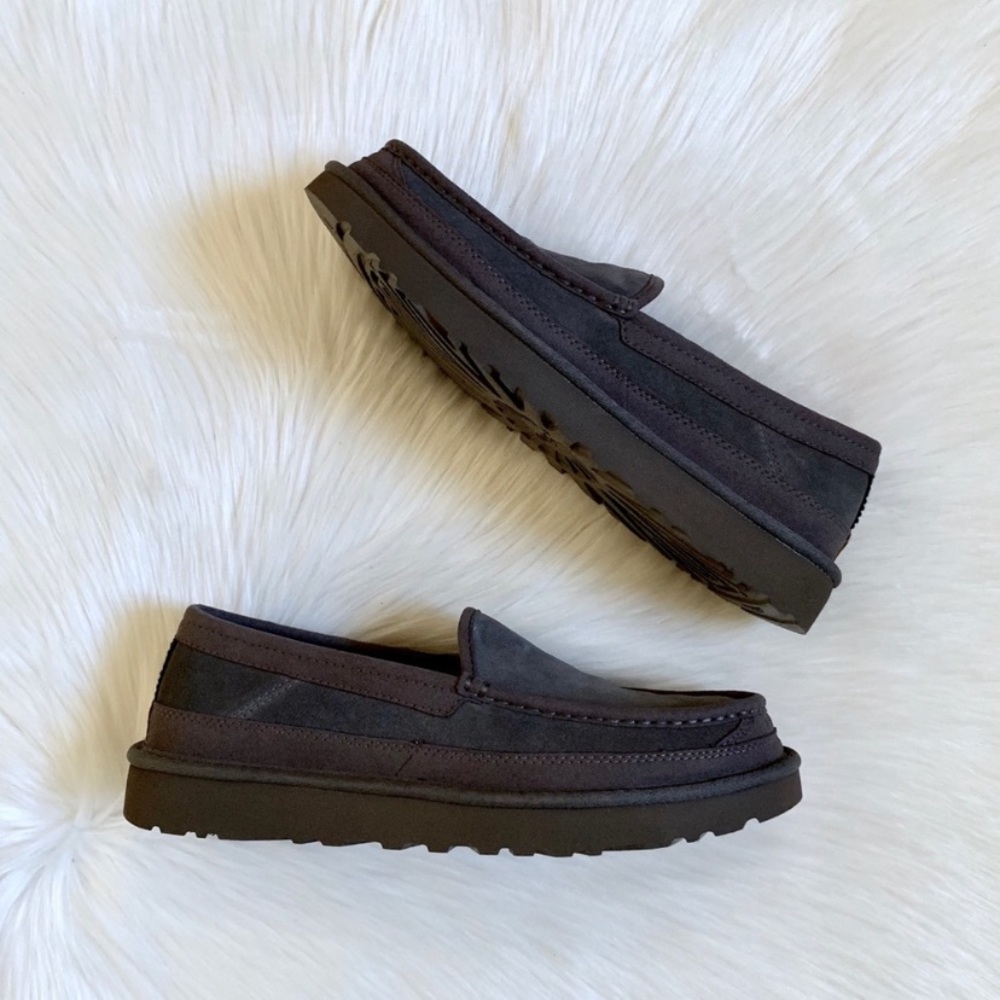UGG Dark Grey Dex Water Resistant Suede Loafers - Picture 4 of 7